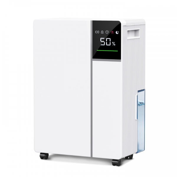 Fwoueot 16L/24h Luftentfeuchter Elektrisch, Raumentfeuchter mit Kompressor,Entfeuchter für Räume bis zu 45m² (120m³), Automatische Abtauung, 3 Modi, 24h Timer, Großer Tank 2L Mit Rädern,Schlafzimmer